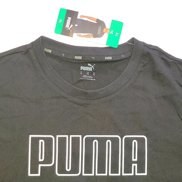 Puma mens short sleeve tshirt black size XL NWT - Picture 3 of 8